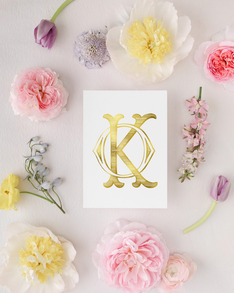 Vintage KO Monogram: Classic Interlocking Letter Design (digital ...
