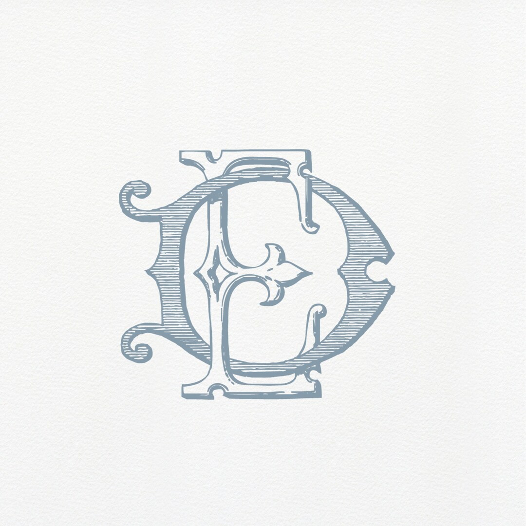 Vintage DE Monogram: Classic Interlocking Letter Design (digital Files ...