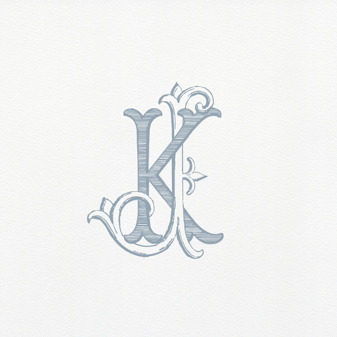 JK Classic Monogram | KJ Vintage Monogram | Duogram - Etsy