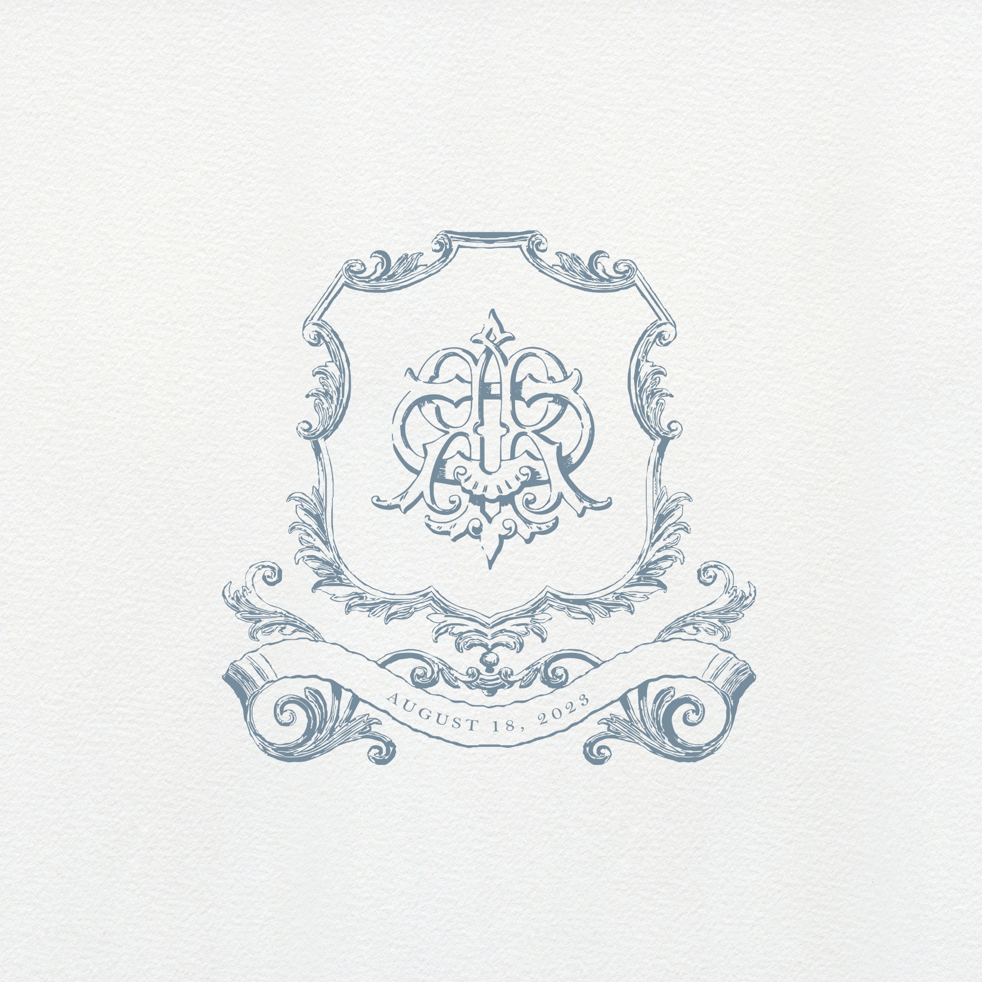 Vintage Ornate Heraldry Monogram Wedding Crest | Interlocking Vintage ...
