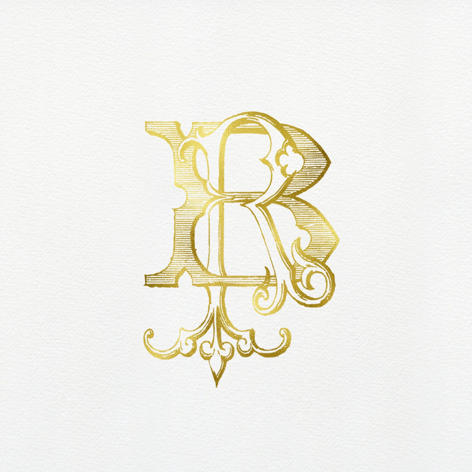 BR Vintage Wedding Monogram RB Classic Monogram Vintage - Etsy