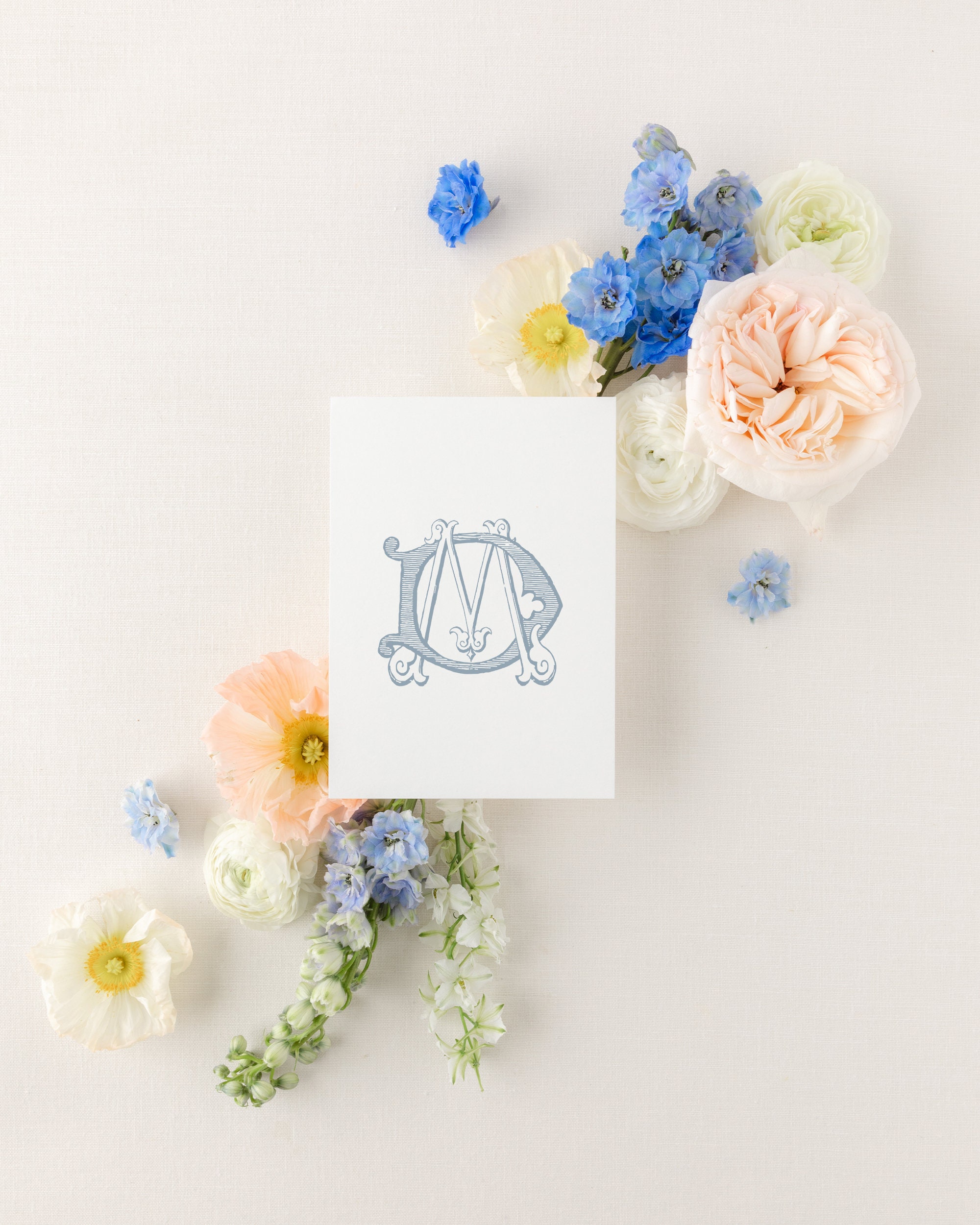 Vintage Interlocking DM Monogram: Classic Wedding Duogram (digital ...