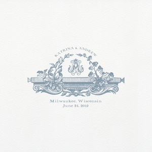 Logotipo de boda vintage: Monograma antiguo (digital)