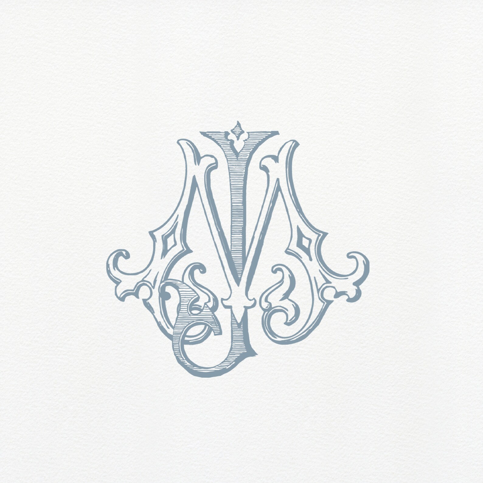 Vintage JM Monogram: Classic Interlocking Wedding Duogram (digital ...
