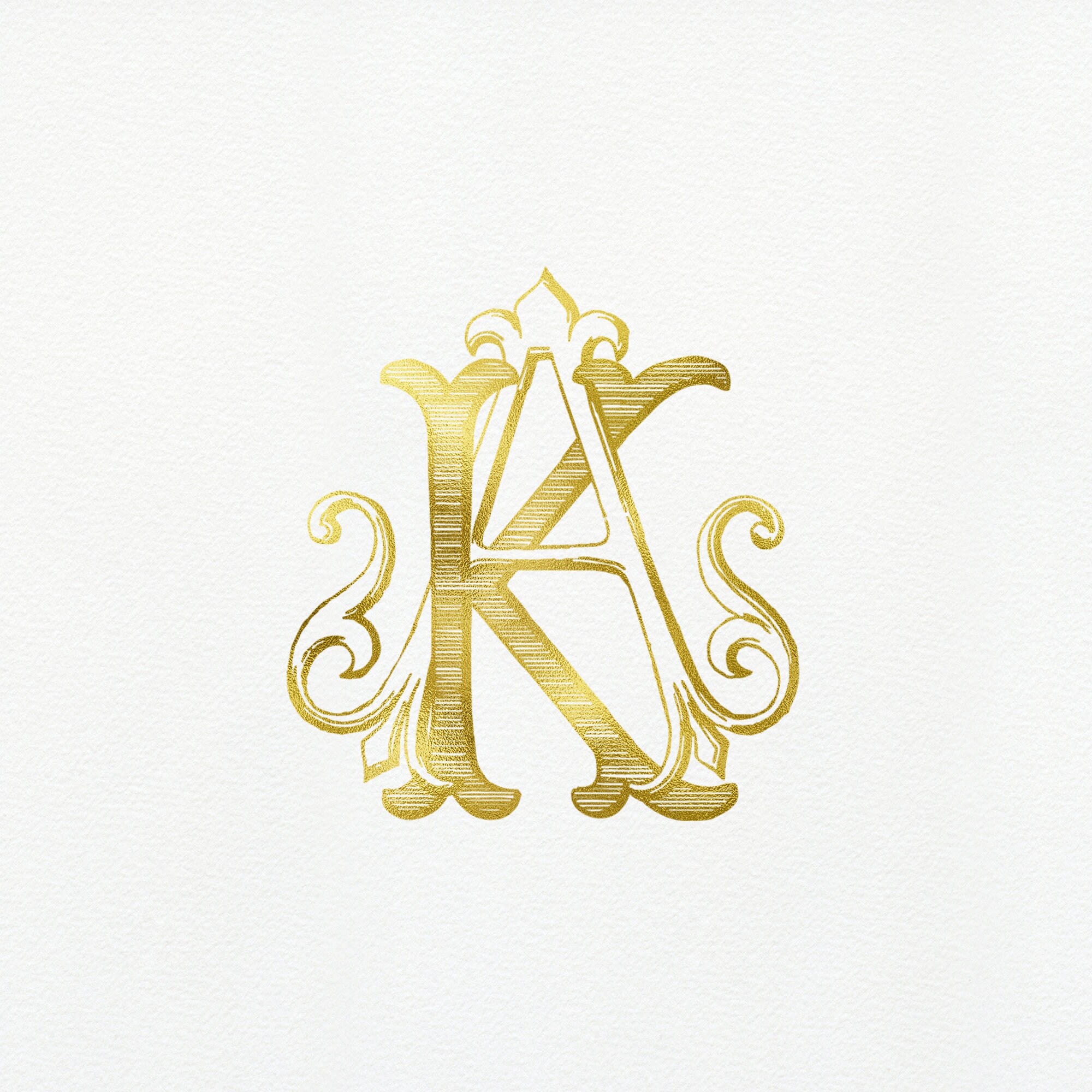 Vintage Interlocked AK/KA Monogram: Classic Wedding Duogram (digital ...
