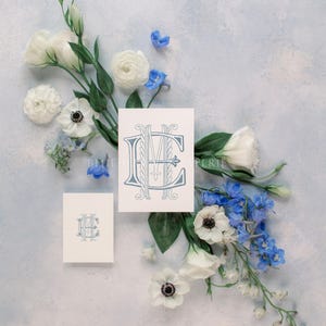 Vintage EM/ME Interlocking Monogram: Classic Wedding Duogram (digital ...