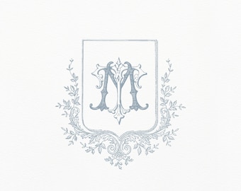 Vintage Wedding Crest, Elegant Monogram, Logo Design (digital Download ...