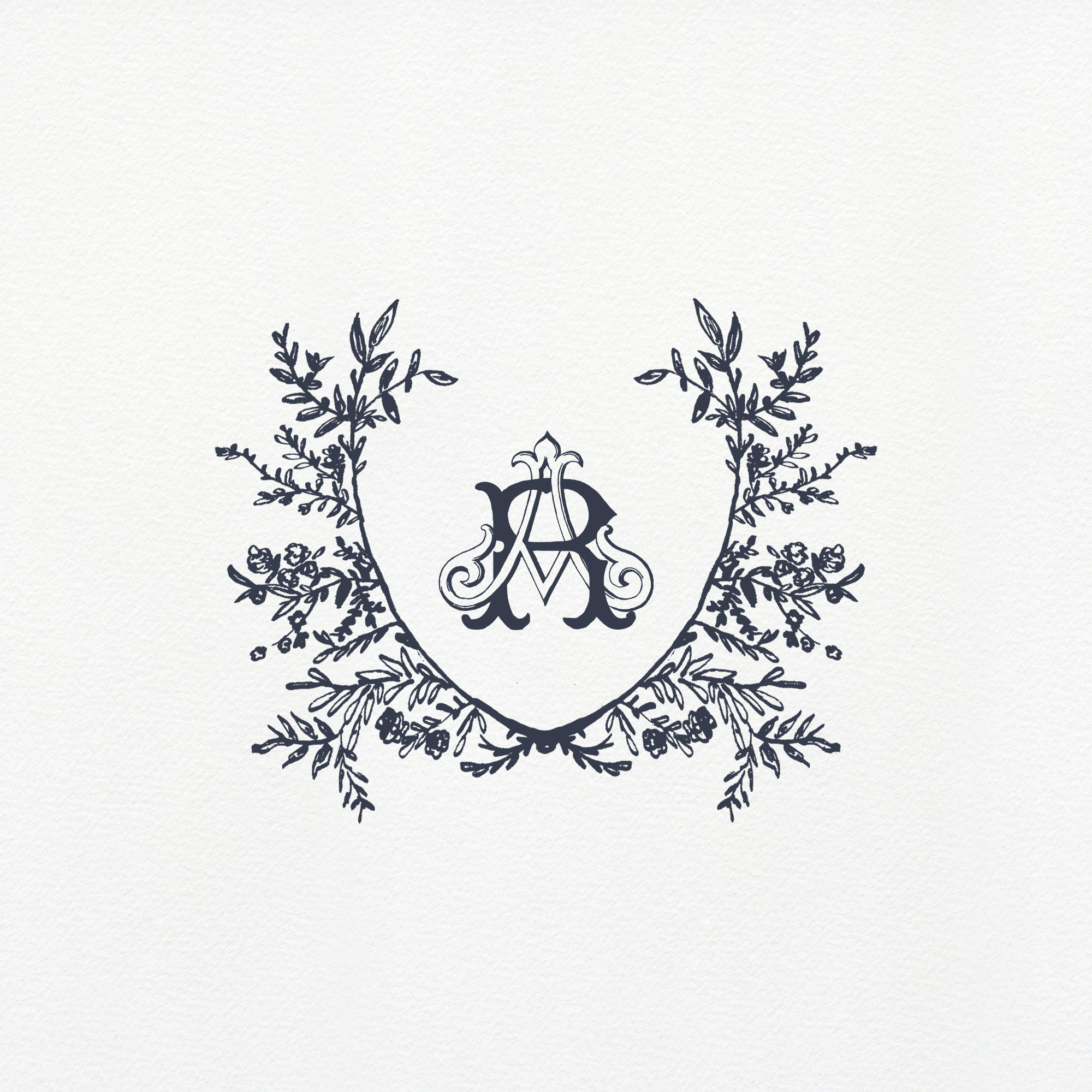 Floral Monogram Wedding Crest Monogram Logo Floral - Etsy Denmark
