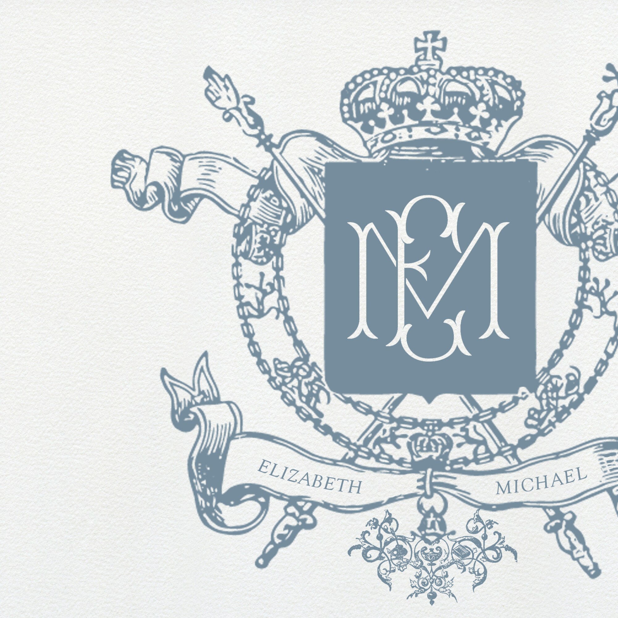 Vintage Royal Heraldry Monogram Wedding Crest With Crown - Etsy Canada