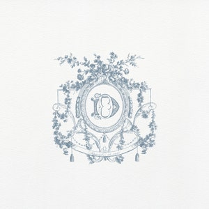 Vintage Victorian Monogram Wedding Crest