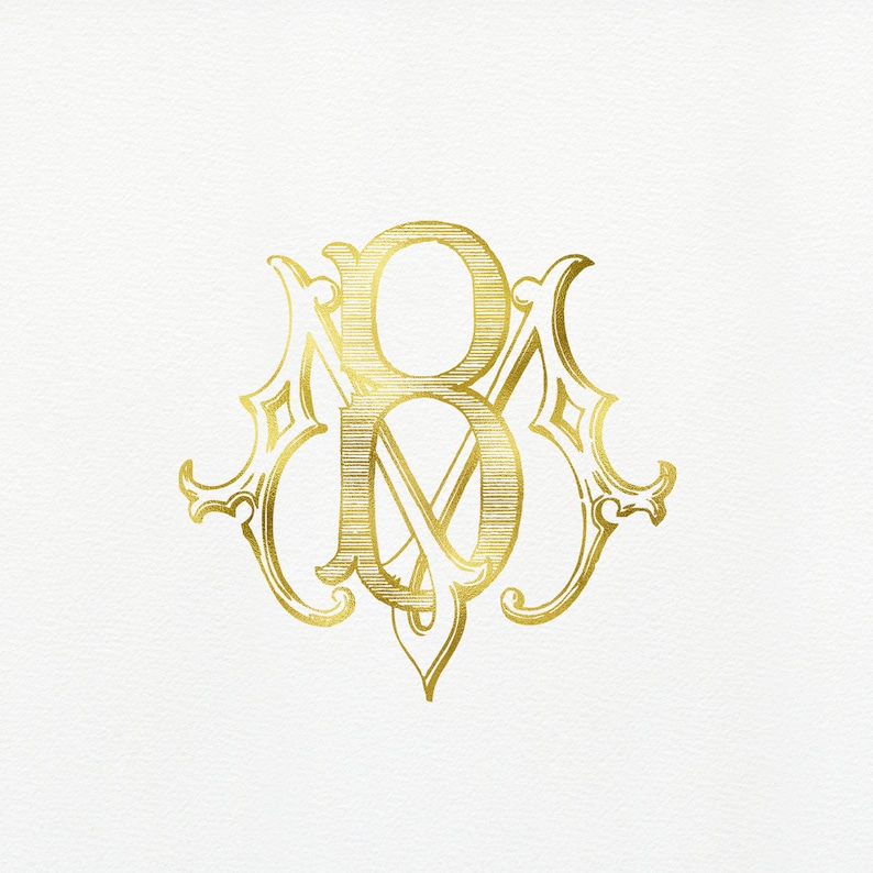 Vintage BM Monogram: Classic Interlocking Duogram (digital Files) - Etsy