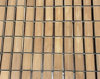 Camino de mesa vintage de bambú con cuentas gruesas, bicolor, 30 x 183 cm (12 x 72 pulgadas)