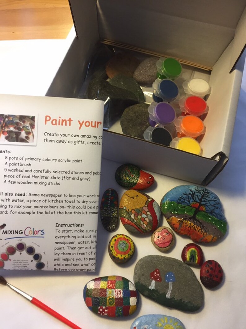 Paint your own rocks kit. Includes 5 beautiful rocks and Etsy
