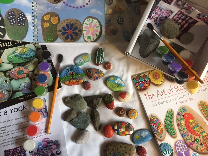 Paint your own rocks kit. Includes 5 beautiful rocks and Etsy