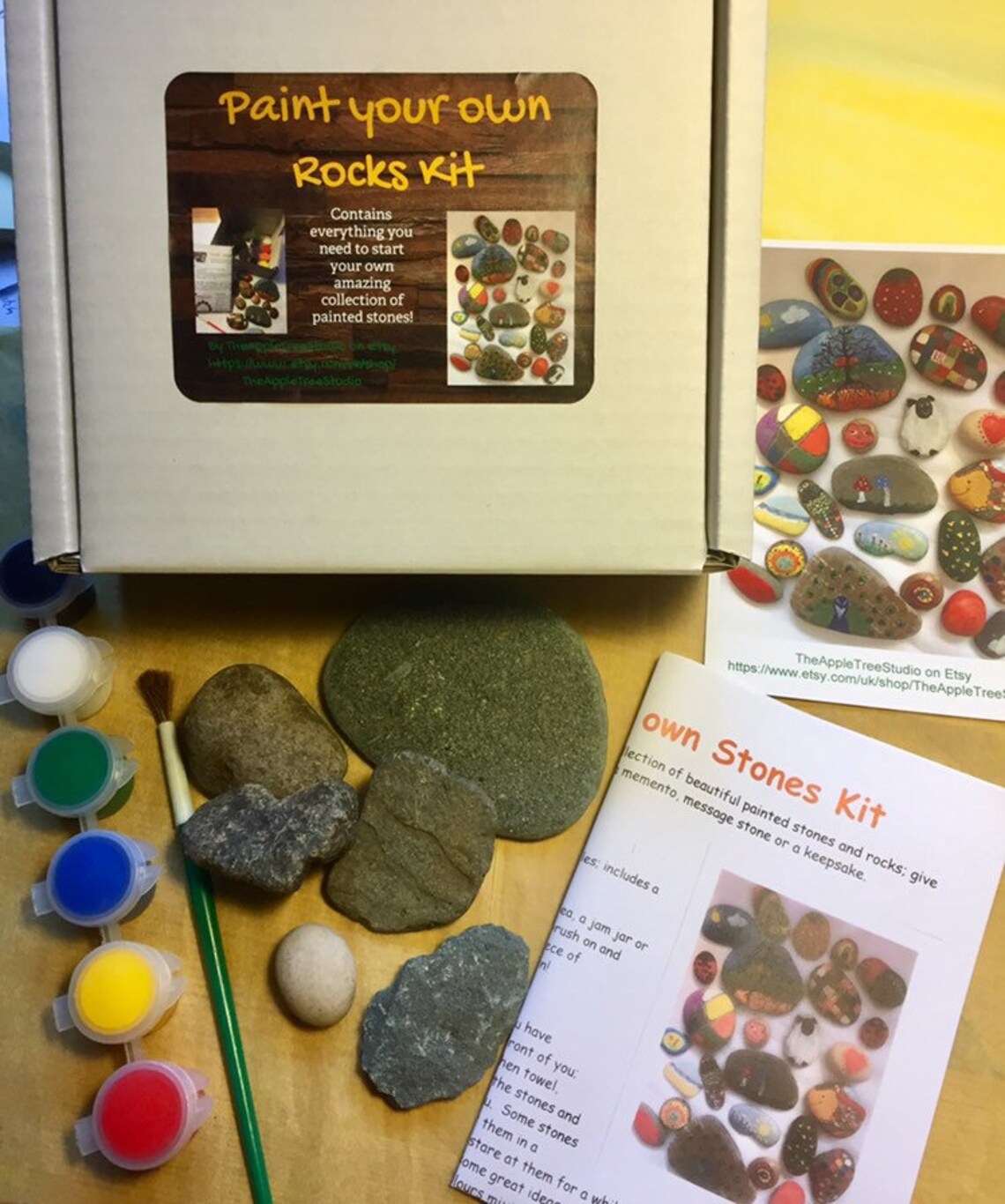 Paint your own rocks kit. Includes 5 beautiful rocks and Etsy