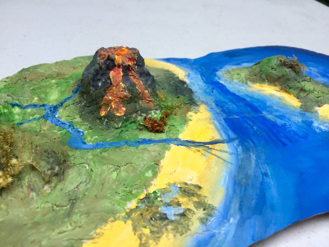 Make your own Volcano/ Tropical Island diorama Kit creative Etsy