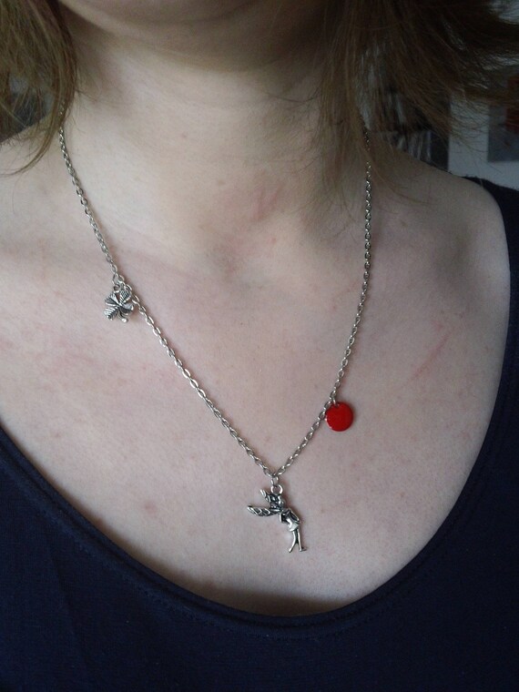 Little Fairy Pendant Necklace With Charm and Sequin (variable