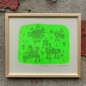 Venusians, 2 colored silkscreen print image 1