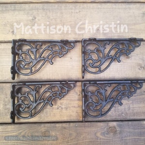 Set of 4 Cast Iron Scroll Shelf Brace Brackets