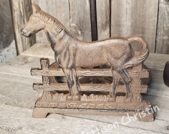 Western Themed Horse Cast Iron Paper Towel Holder
