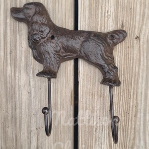 Dog Cast Iron Leash Double Hook Key Hat Coat Towel Rack