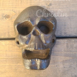 Skull Cast Iron Bottle Opener Man Cave Wall Decor Bar