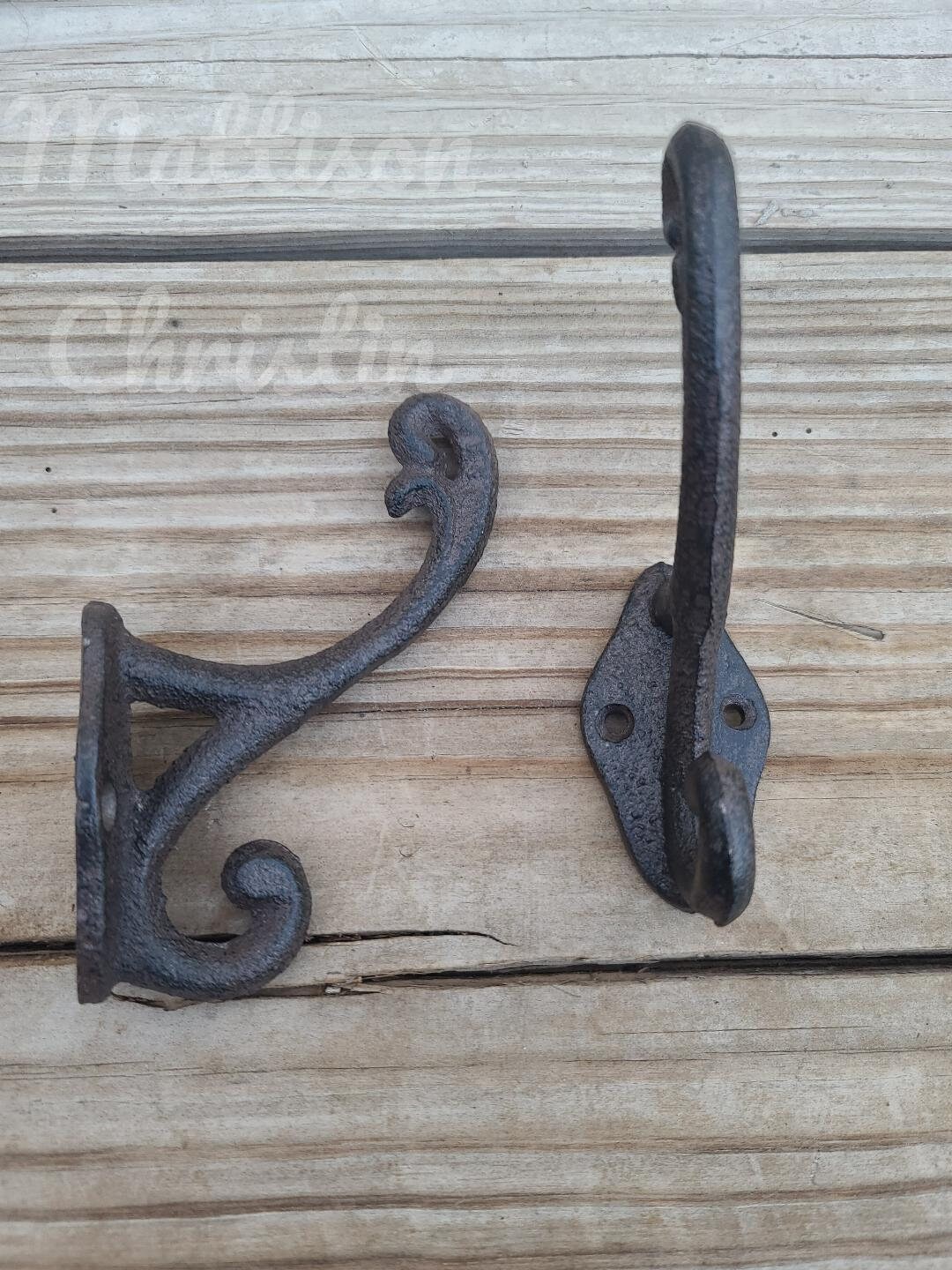 2 Cast Iron Hat Coat Towel Key Hook - Etsy