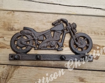 Cast Iron Motorcycle Key Rack Hooks