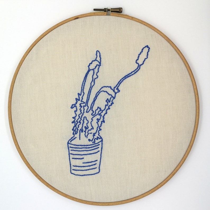 Hand Embroidered Plant Hoop Art Etsy Canada