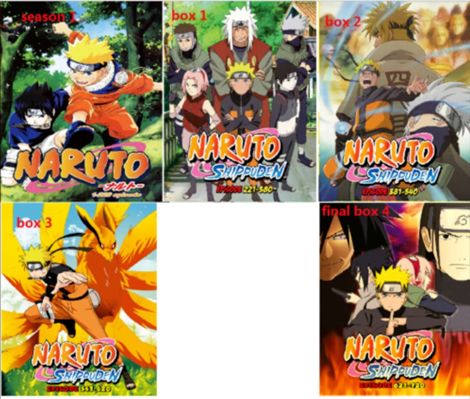 Anime DVD Naruto Shippuden Season 1 & 2 episode 1720 End Etsy