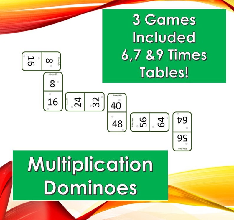 Multiplication Printable Dominoes Pdf/ Maths Card Etsy UK