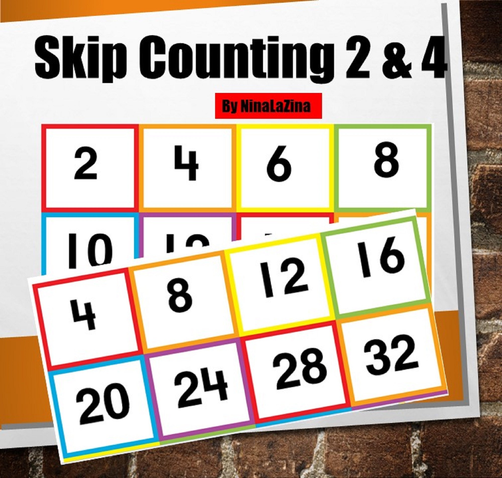 addition skip counting by 2 4 worksheets poster snap game etsy