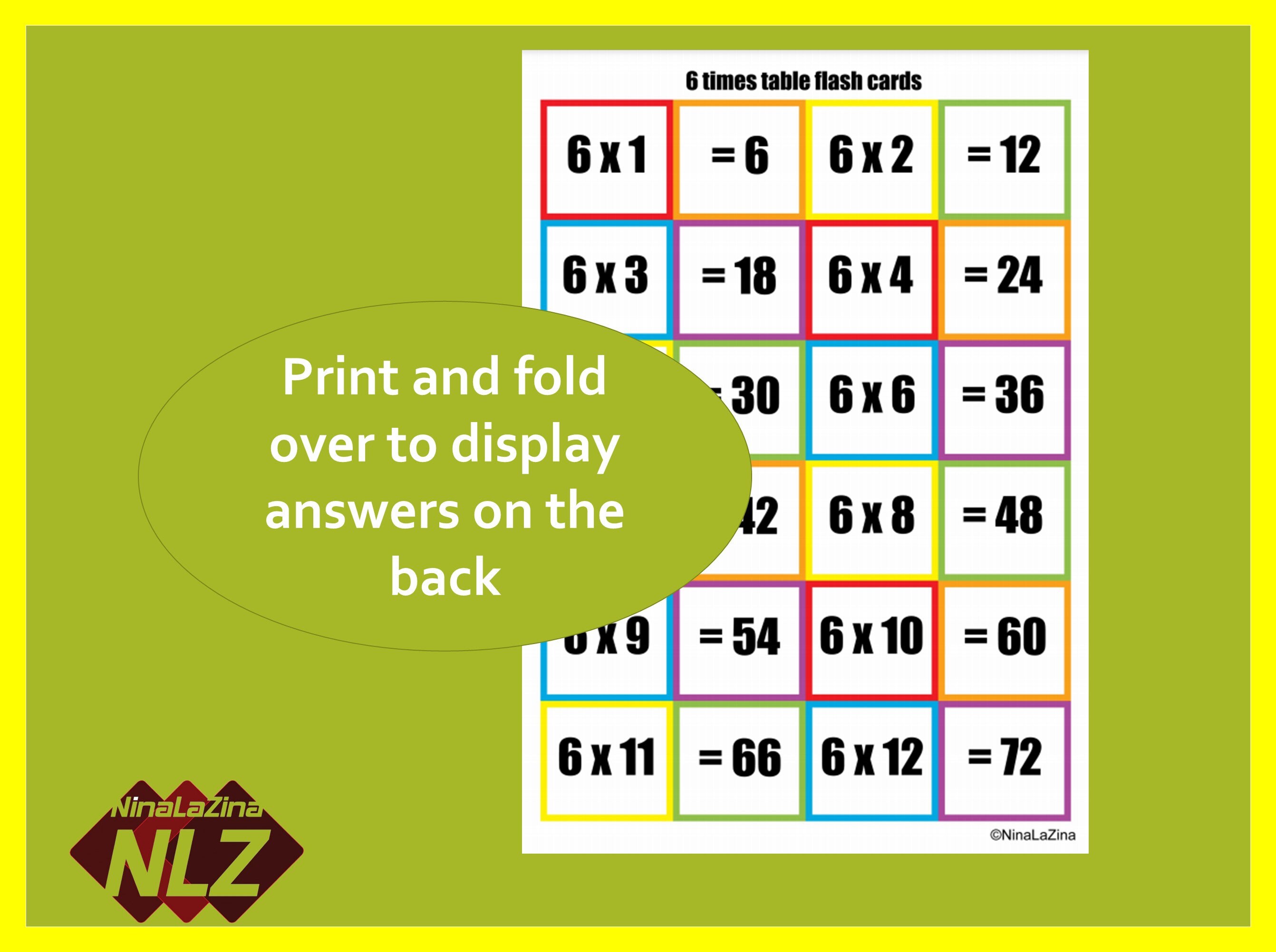 Multiplication Table Flash Cards Printable FREE BINGO Times - Etsy