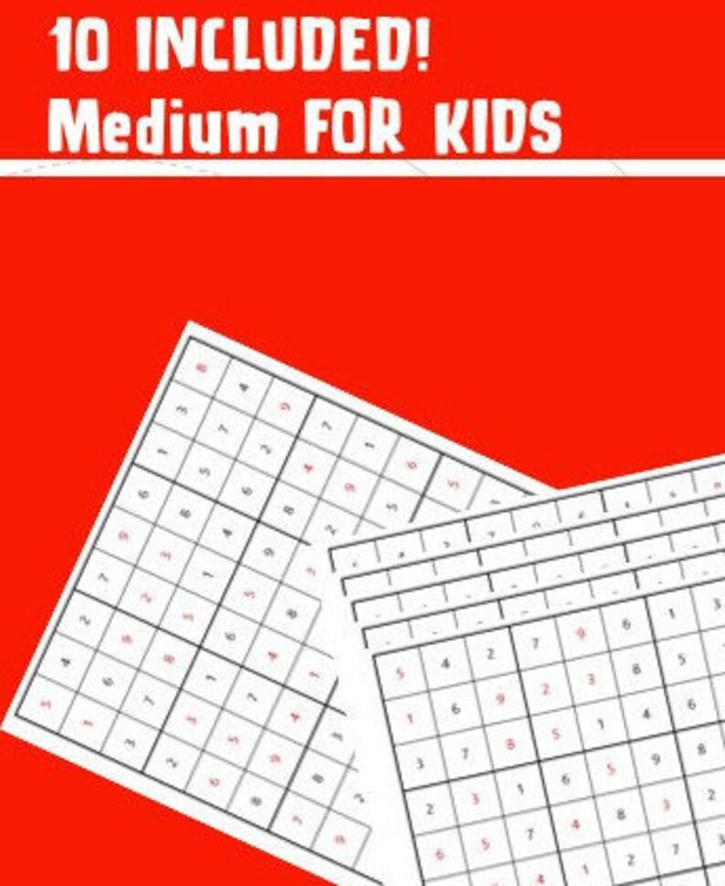Maths Sudoku With Answers Sudoku Printable Kids Printable Etsy