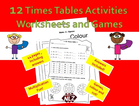 12 times tables games and activities pack printable etsy