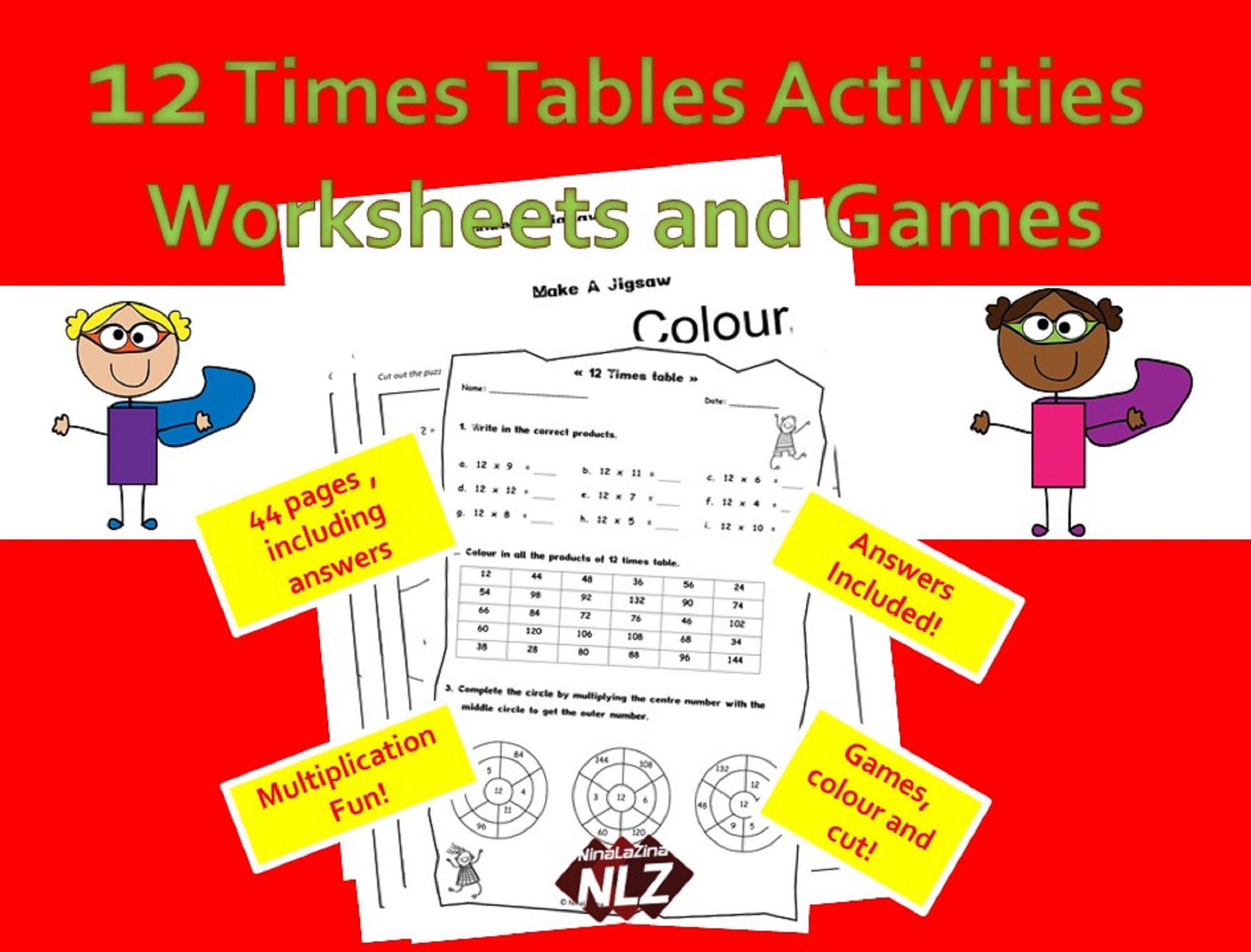 12 times tables games and activities pack printable etsy australia