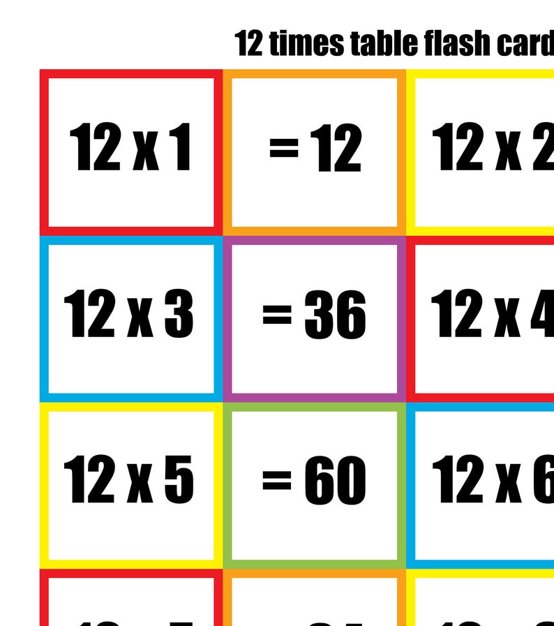 Free Printable Multiplication Flash Cards Double Sided Martin 
