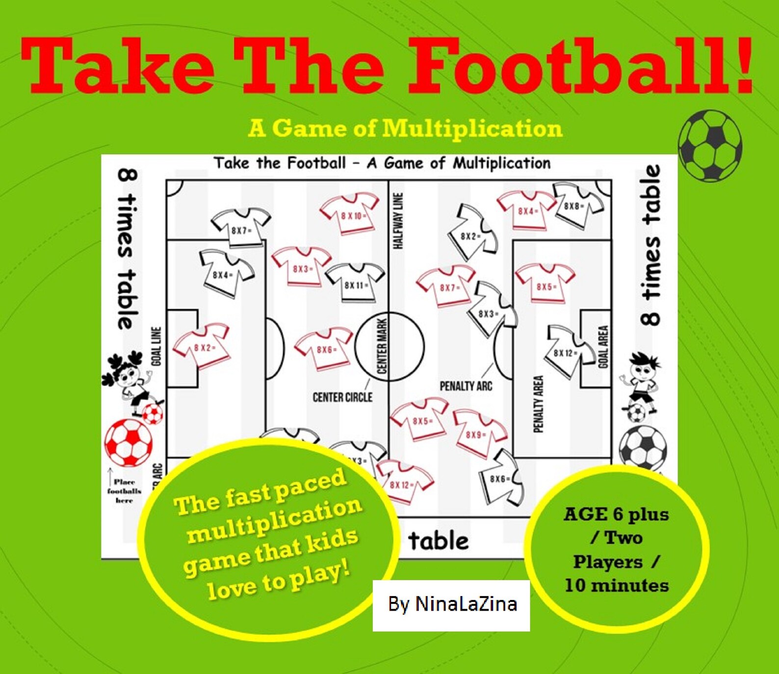 Multiplication Football Board Game/ Football Maths Games / 8 Etsy UK