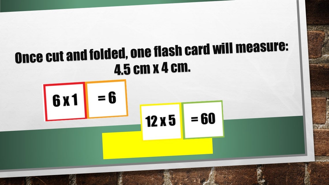 Printable Multiplication Flash Cards / Double Sided/ Timetable Etsy