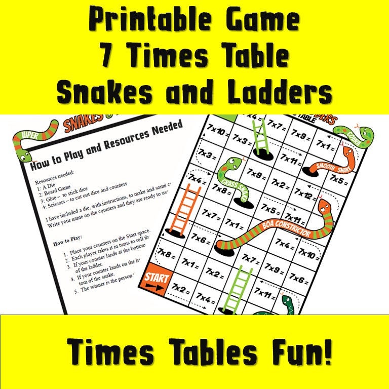 making maths more fun board games 7 times table printable etsy
