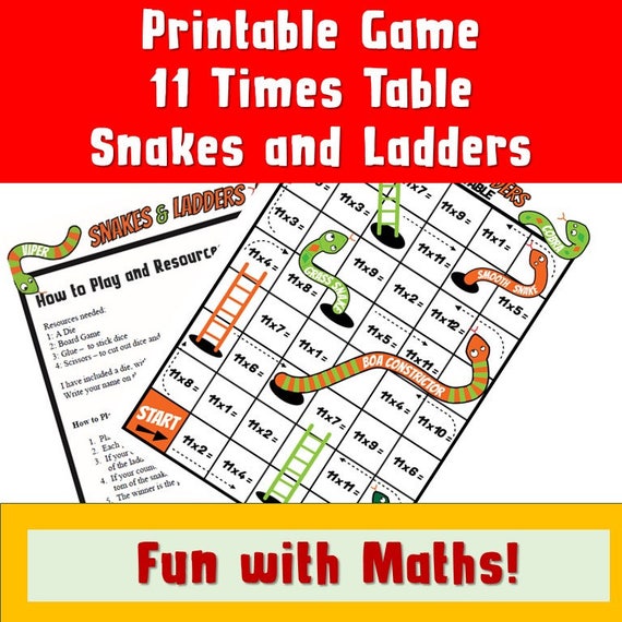 Printable 11 Periods Desk Snakes and Ladders/ Useful Small children Get together Board Video games/ Multiplication Video game/ NinaLaZina graphic relating to Snakes and Ladders Printable identify Printable 11 Occasions Desk Snakes and Ladders/ Informative Little ones Occasion Board Online games/ Multiplication Activity/ NinaLaZina