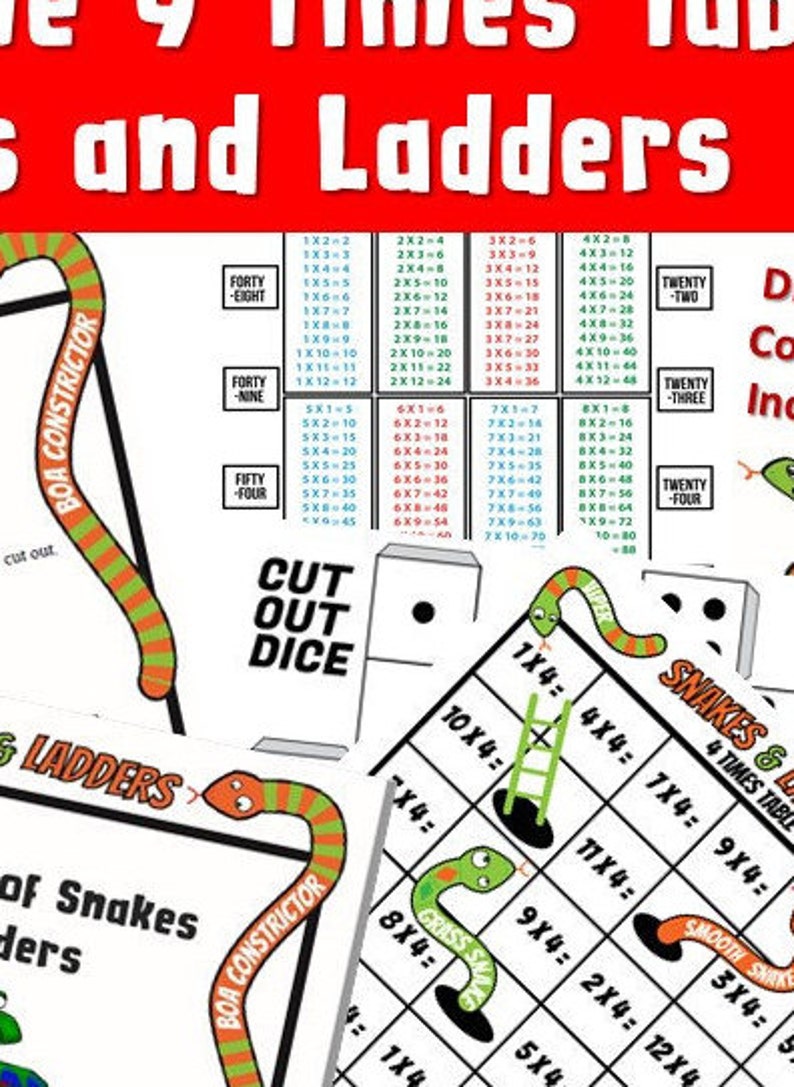 times tables worksheets ks2 snakes and ladders multiplication etsy