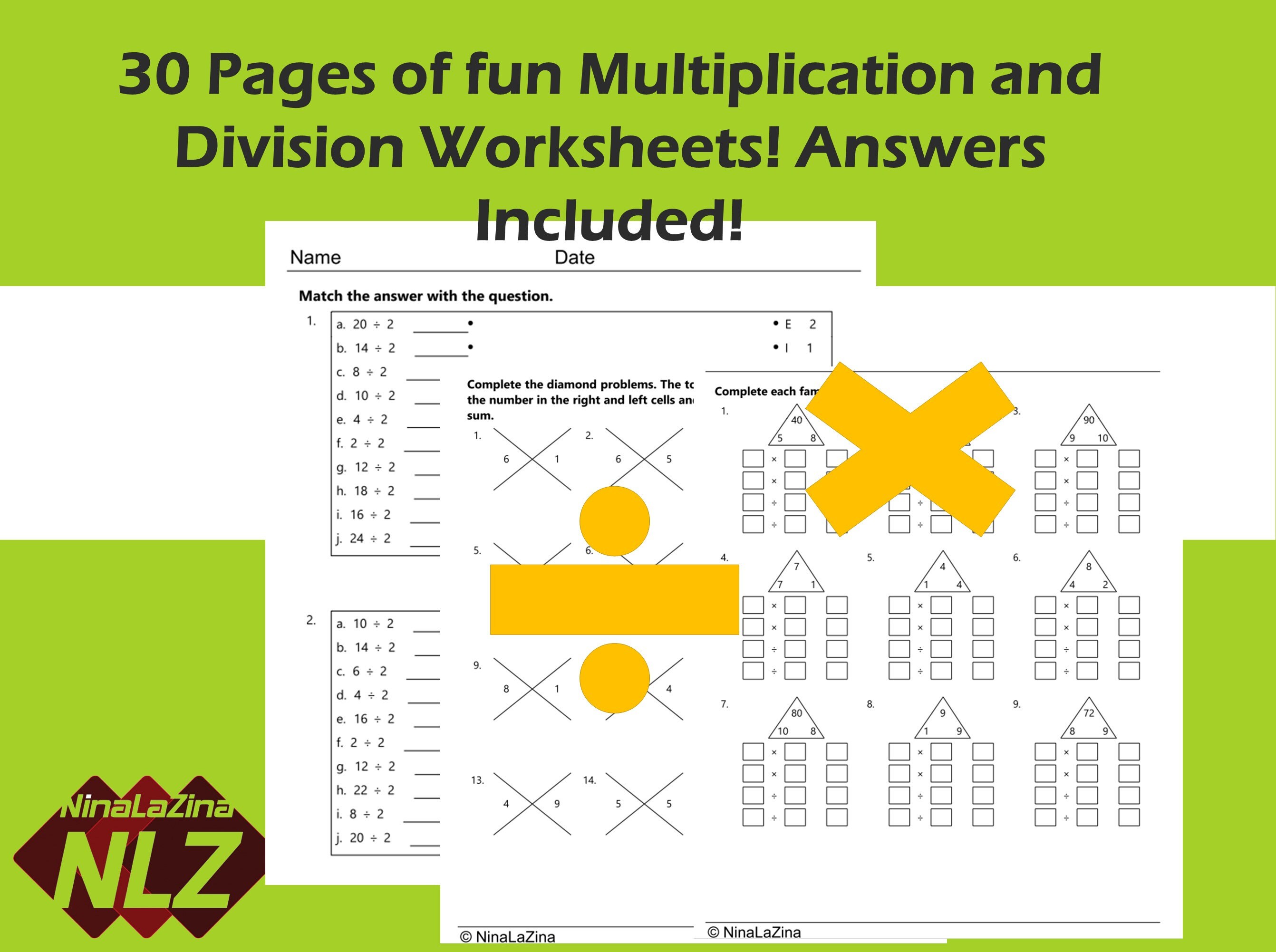 multiplication and division worksheet 30 multiplication table etsy