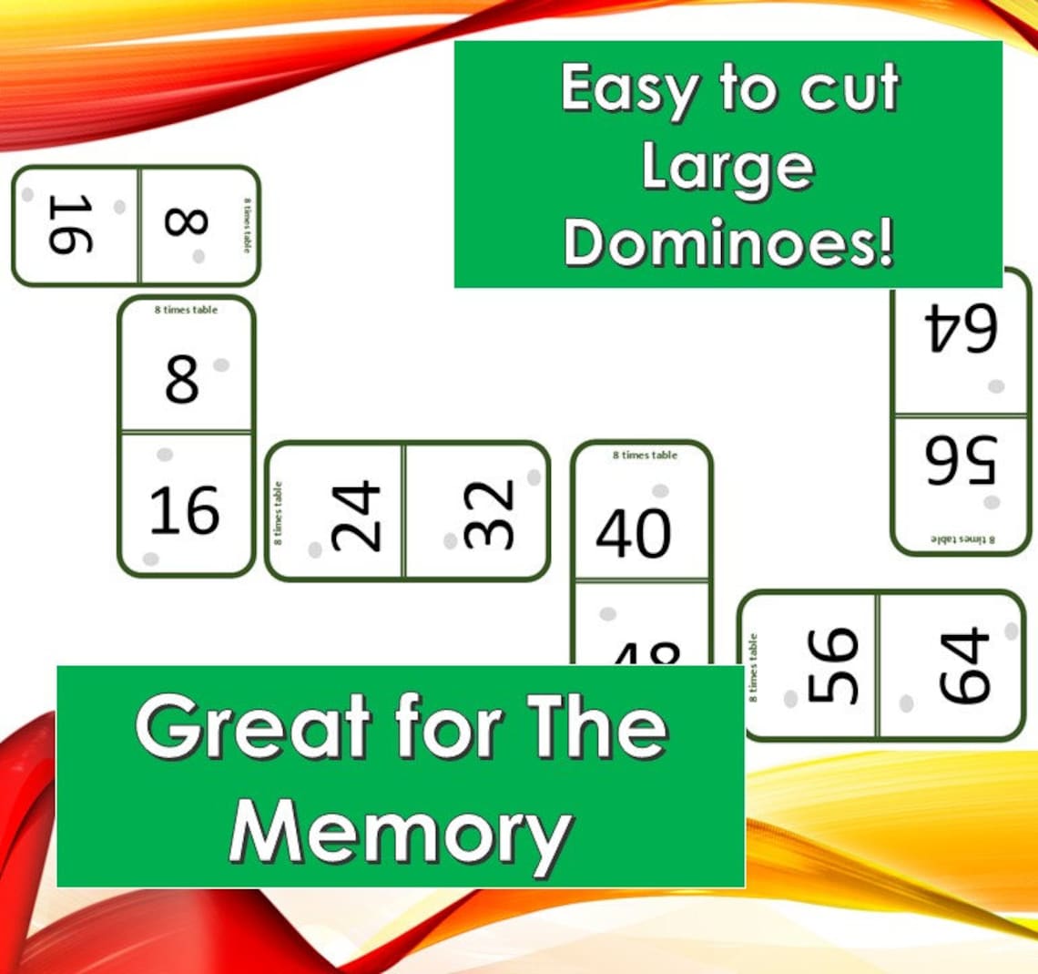 Multiplication Printable Dominoes Pdf/ Maths Card - Etsy UK
