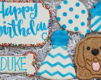 Personalized Dog Birthday Cookie Gift Box: Healthy Dog Treats