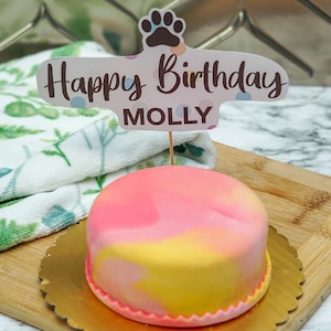 Personalized Dog Birthday Cake: Peanut Butter Banana, 4 inch Pet Treat