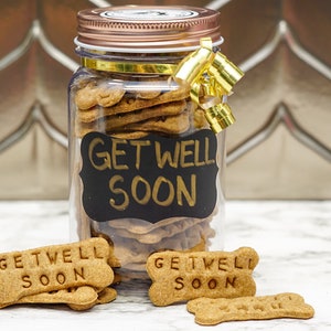 Get Well Soon Dog Treats Mason Jar- Pet Gift Healthy Limited Ingredient Treats for Dog Recovery