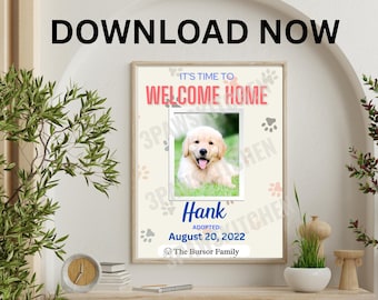 Pet Adoption Announcement Digital Download – Printable New Pet Reveal Sign | Dog or Cat Adoption Announcement Template | Pet Welcome Sign