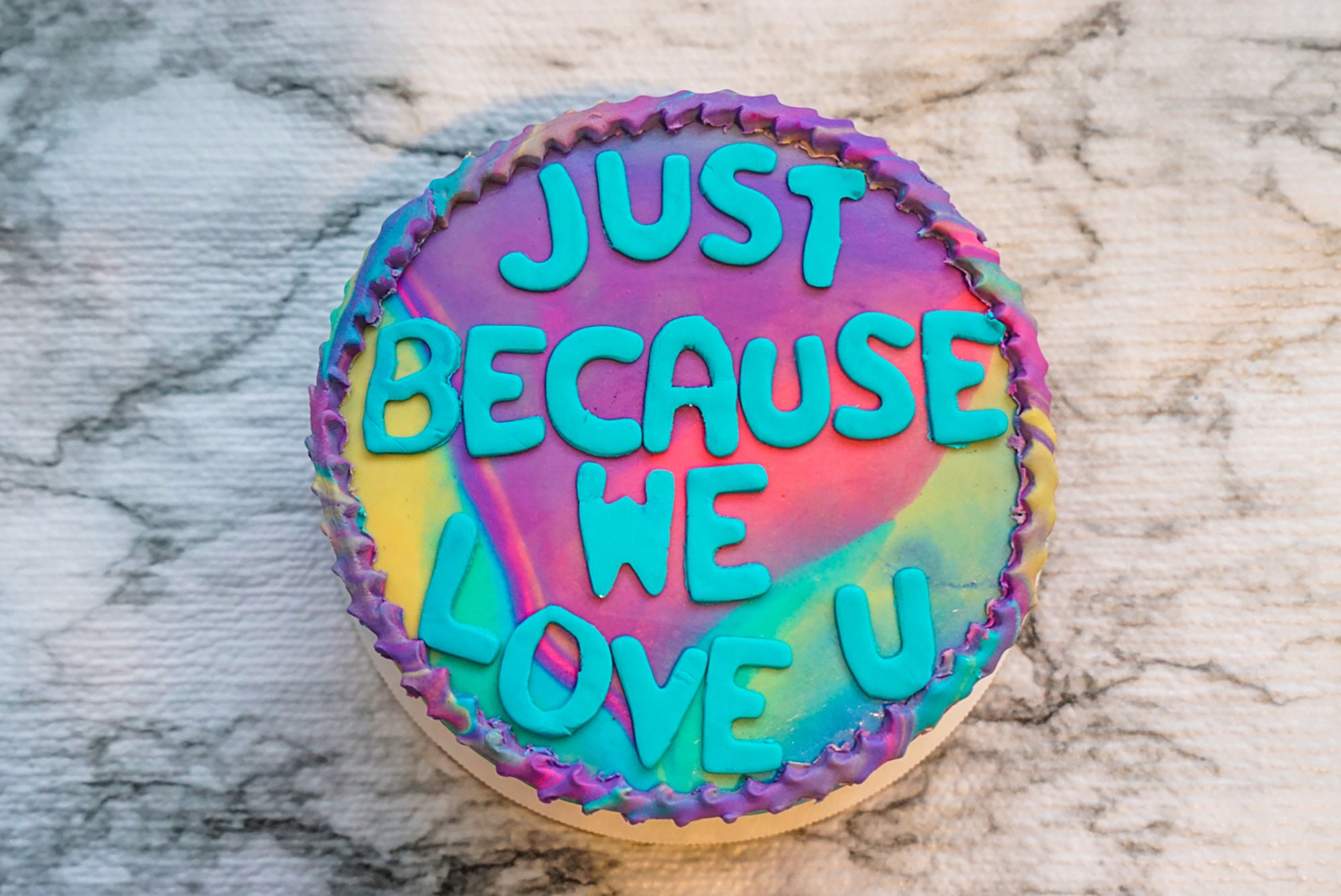 Dog Birthday Cake Treat 6 Inch Tie Dye Design Etsy