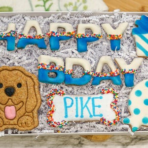 Personalized Dog Treat Birthday Box - Custom Dog Cookies | Healthy homemade dog treats | Natural Dog Birthday Gift | Pup Party Box